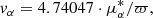 $$ \begin{aligned}&{ v}_{\alpha } = 4.74047 \cdot \mu _{\alpha }^{*} / \varpi , \end{aligned} $$