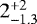 $2^{+2}_{-1.3}\,$