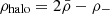 $ \rho_{\mathrm{halo}} = 2\bar{\rho}-\rho_{-} $