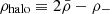 $ \rho_{\mathrm{halo}} \equiv 2\bar{\rho}-\rho_{-} $