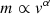 $$ \begin{aligned} m \propto { v}^{\alpha } \end{aligned} $$