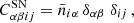 $$ \begin{aligned}&C^\mathrm{SN}_{\alpha \beta i j} = \bar{n}_{i \alpha } \,\delta _{\alpha \beta } \;\delta _{i j }\,,\end{aligned} $$