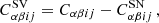 $$ \begin{aligned}&C^\mathrm{SV}_{\alpha \beta i j} = C_{\alpha \beta i j} - C^\mathrm{SN}_{\alpha \beta i j}\,, \end{aligned} $$