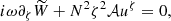 $$ \begin{aligned} i{\omega } \partial _\zeta \widetilde{W}+N^2 \zeta ^2 \mathcal{A} u^\zeta =0, \end{aligned} $$