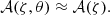 $$ \begin{aligned}&\mathcal{A} (\zeta , \theta )\approx \mathcal{A} (\zeta ). \end{aligned} $$