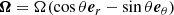 $$ \begin{aligned}&\boldsymbol{\Omega }=\Omega (\cos {\theta }\boldsymbol{e}_{r}-\sin {\theta }\boldsymbol{e}_{\theta })\end{aligned} $$