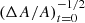 $ (\Delta A/A)_{t=0}^{-1/2} $