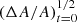 $ (\Delta A/A)_{t=0}^{1/2} $