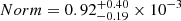 $ Norm = 0.92^{+0.40}_{-0.19}\times10^{-3} $