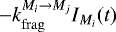 $-k_{\mathrm{frag}}^{M_i\rightarrow M_j} I_{M_i}(t)$