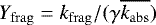 $Y_{\mathrm{frag}} = k_{\mathrm{frag}}/(\gamma \overline{k_{\mathrm{abs}}})$