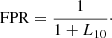 $$ \begin{aligned} \mathrm{FPR} = \frac{1}{1 + L_{10}}\cdot \end{aligned} $$