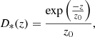 $$ \begin{aligned} D_*(z) = \frac{\mathrm{exp}\left(\frac{-z}{z_0}\right)}{z_0}, \end{aligned} $$