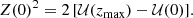 $$ \begin{aligned} Z(0)^2= 2 \, [\mathcal{U} (z_{\rm max})-\mathcal{U} (0)]. \end{aligned} $$
