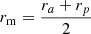 $ r_{\mathrm{m}}=\frac{r_a+r_p}{2} $