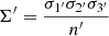 $ \Sigma^\prime=\frac{{\sigma_{1^\prime}} {\sigma_{2^\prime}} {\sigma_{3^\prime}}}{n^\prime} $