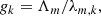 $$ \begin{aligned} g_k = \Lambda _m / \lambda _{m,k}, \end{aligned} $$