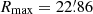 $ R_{\mathrm{max}} = 22{{\overset{\prime}{.}}}86 $