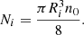 $$ \begin{aligned} N_i= \frac{\pi R_i^3 n_0}{8}. \end{aligned} $$