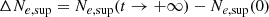 $$ \begin{aligned} \Delta N_{e,\mathrm{sup}}=N_{e,\mathrm{sup}}(t\rightarrow {+}\infty )-N_{e,\mathrm{sup}}(0) \end{aligned} $$