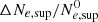 $ \Delta N_{e,{\rm sup}}/N^0_{e,{\rm sup}} $