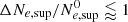 $ \Delta N_{e,{\rm sup}}/N^0_{e,{\rm sup}} \lessapprox 1 $