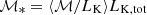 $ \mathcal M_\ast = \langle \mathcal{M}/L_{\mathrm{K}} \rangle L_{\mathrm{K, tot}} $
