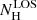 $ N_{\mathrm{H}}^{\mathrm{LOS}} $