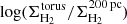 $ \log (\Sigma_{\rm H_2}^{\rm torus}/\Sigma_{\rm H_2}^{\rm 200\,pc}) $