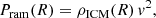 $$ \begin{aligned}&P_\mathrm{ram} (R) = \rho _\mathrm{ICM} (R)\,{ v}^2, \end{aligned} $$
