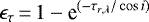\begin{equation*}\epsilon_{\tau}\,{=}\,1 - \textrm{e}^{(-\tau_{r, \lambda}/\cos{i})}\end{equation*}