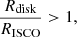 $$ \begin{aligned} \frac{R_{\rm disk}}{R_{\rm ISCO}} > 1, \end{aligned} $$