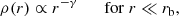 $$ \begin{aligned}&\rho (r) \propto r^{-\gamma } \qquad {\mathrm{for} }\;r\ll r_{\rm b}, \end{aligned} $$