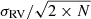 $ \sigma_{\mathrm{RV}}/\sqrt{2\times N} $