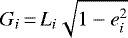 $G_i\,{=}\,L_i\sqrt{1-e_i^2}$