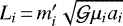 $L_i\,{=}\, m_i&#x0027;\sqrt{\mathcal{G}\mu_i a_i}$