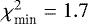 $\chi^2_{\textrm{min}}=1.7$