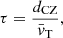 $$ \begin{aligned} \tau =\frac{d_{\rm CZ}}{\bar{{ v}}_{\rm T}}, \end{aligned} $$