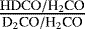 $\frac{\mathrm{HDCO}/{\textrm{H}_2\textrm{CO}}}{{\textrm{D}_2\textrm{CO}}/{\textrm{H}_2\textrm{CO}}}$