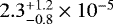 $2.3_{-0.8}^{+1.2}\times10^{-5}$