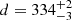 $ d=334^{+2}_{-3} $