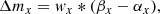 $$ \begin{aligned} \Delta m_x =w_x*(\beta _x-\alpha _x), \end{aligned} $$
