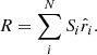 $$ \begin{aligned} R=\sum _i^N S_i \hat{r}_i. \end{aligned} $$