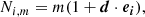 $$ \begin{aligned} N_{i,m}=m(1+\boldsymbol{d}\cdot \boldsymbol{e_i}), \end{aligned} $$