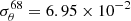 $ \sigma_\theta^{68}=6.95\times 10^{-2} $