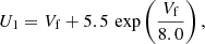 $$ \begin{aligned} U_1 = V_{\rm f} + 5.5\,\exp \left(\frac{V_{\rm f}}{8.0}\right), \end{aligned} $$