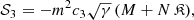 $$ \begin{aligned} \mathcal{S} _{3}&= -m^{2}c_{3}\sqrt{\gamma }\,(M+N\,\mathfrak{K} ), \end{aligned} $$