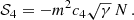 $$ \begin{aligned} \mathcal{S} _{4}&= -m^{2}c_{4}\sqrt{\gamma }\,N\,. \end{aligned} $$