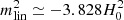 $ m_{\rm lin}^2 \simeq -3.828 H_0^2 $