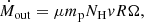 $$ \begin{aligned} \dot{M}_{\rm out} = \mu m_{\rm p}N_{\rm H}{ v}R\Omega , \end{aligned} $$